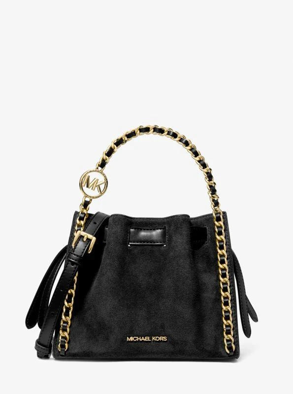 商品 Mina Small Suede Logo Chain Crossbody Bag 图