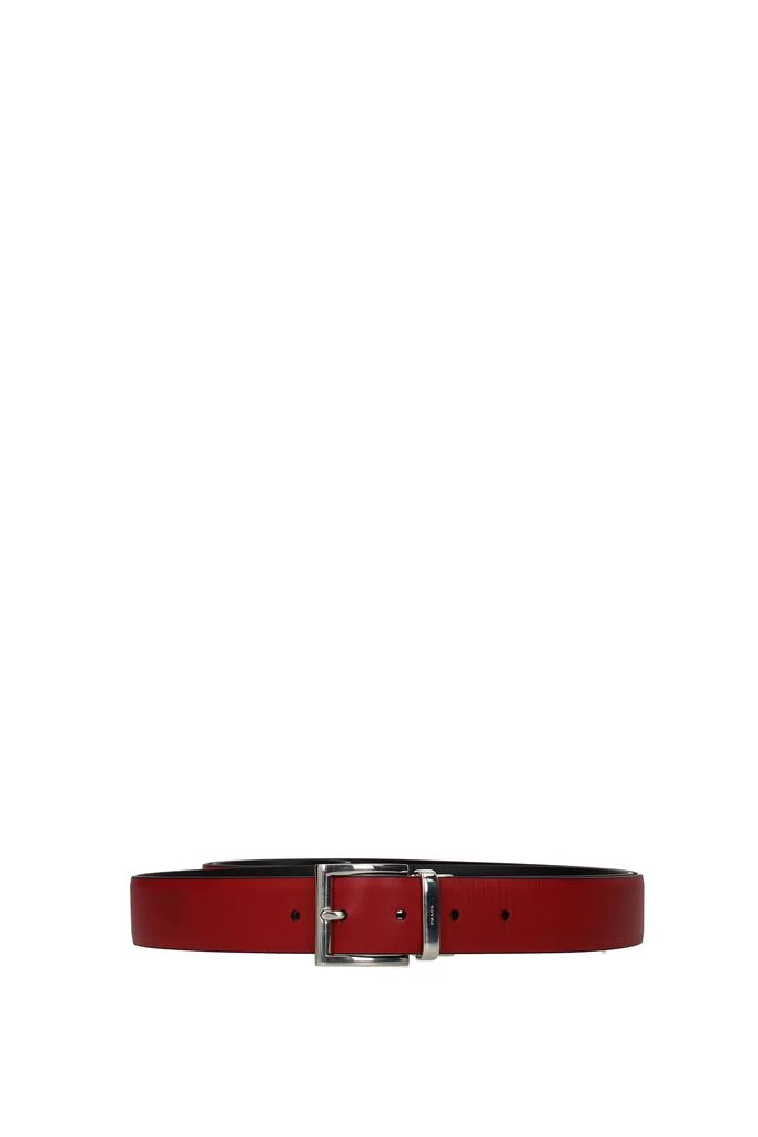 商品Prada|Regular belts Leather Red Black,价格¥1201,第1张图片