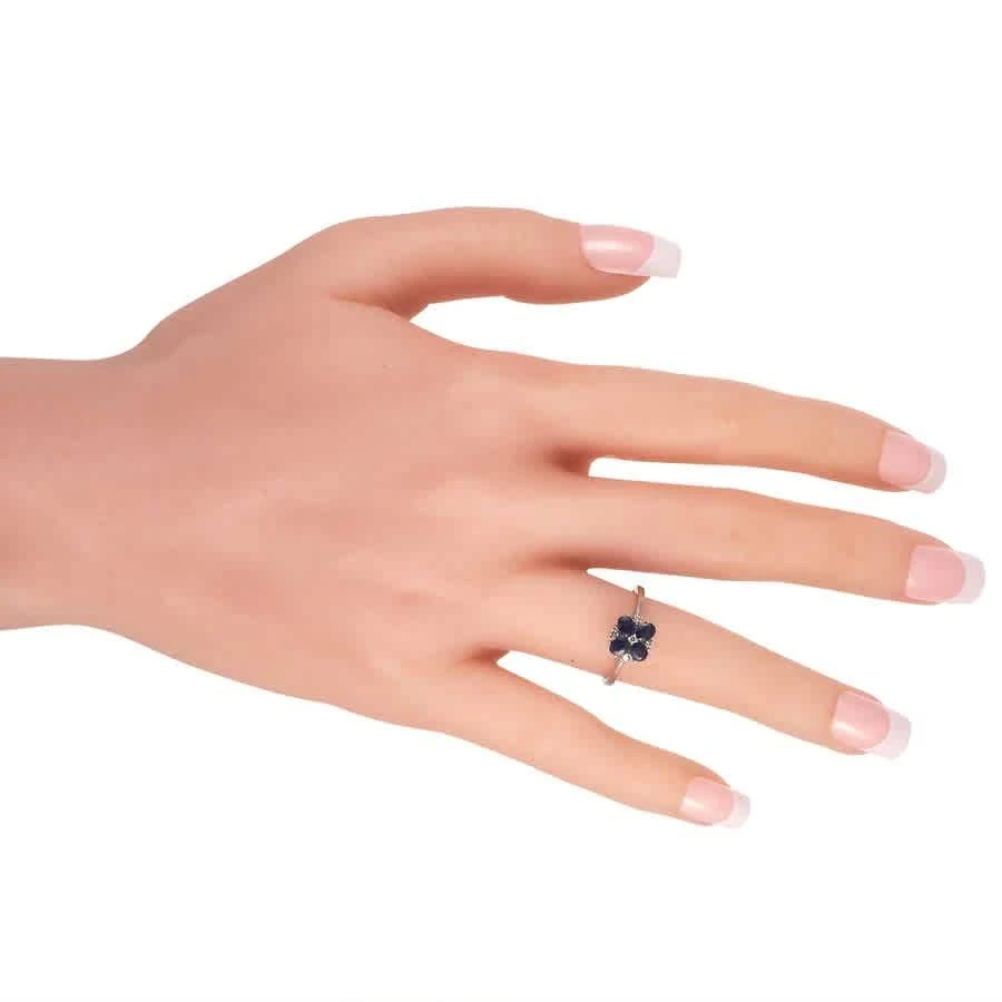 商品LB Exclusive|14K White Gold 0.08 ct Diamond and Sapphire Ring,价格¥3161,第3张图片详细描述