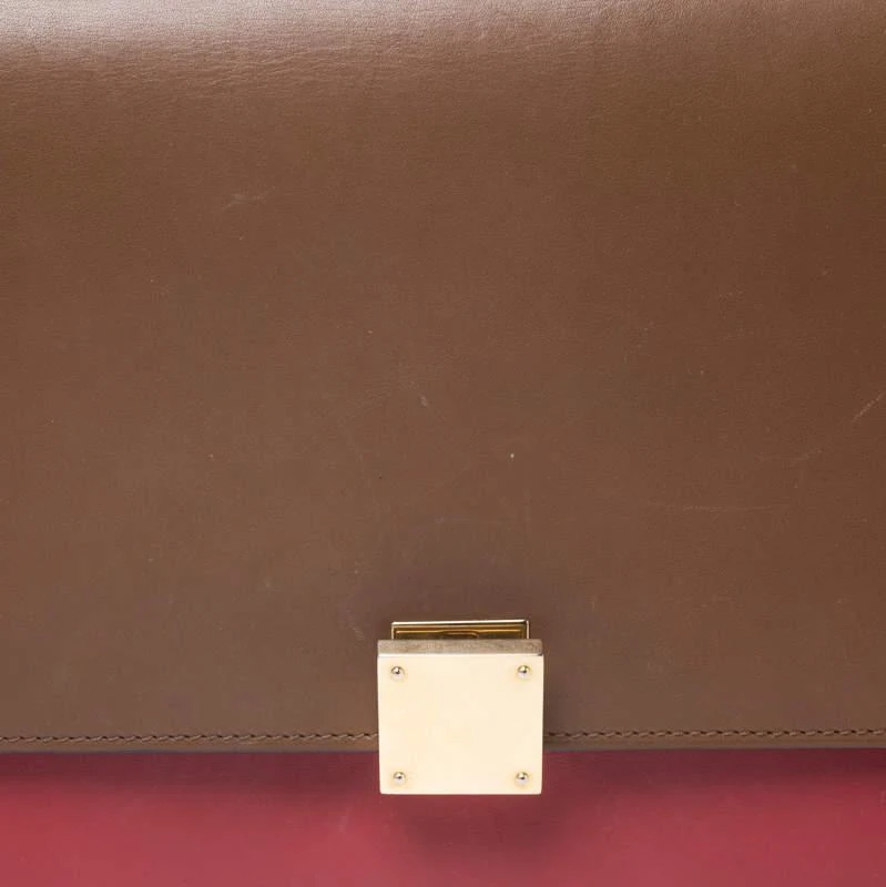 商品[二手商品] Celine|Celine Brown/Red Leather Large Classic Box Bag,价格¥5162,第5张图片详细描述