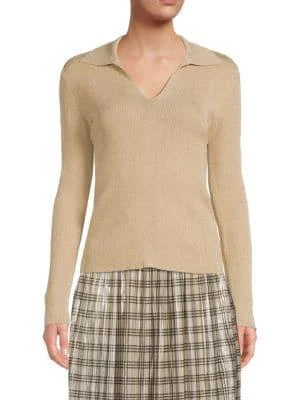 商品Calvin Klein|Metallic Polo Sweater,价格¥211,第1张图片