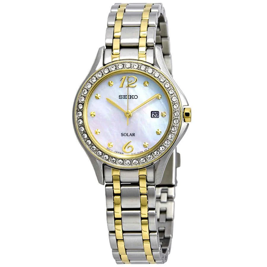 商品Seiko|Core Solar Powered Mother of Pearl Ladies Watch SUT312,价格¥1220,第1张图片