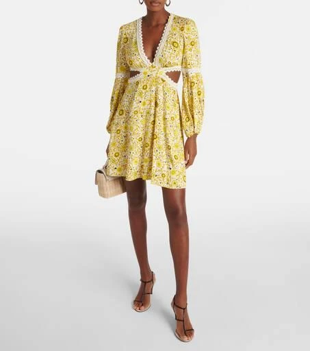 商品Diane von Furstenberg|Kimmie印花挖剪斜纹布迷你连衣裙,价格¥2173,第2张图片详细描述