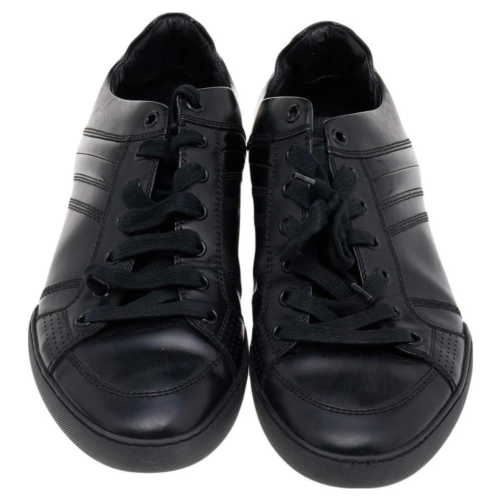 商品[二手商品] Dior|Dior Homme Black Patent and Leather Low Top Sneakers Size 39.5,价格¥2588,第5张图片详细描述