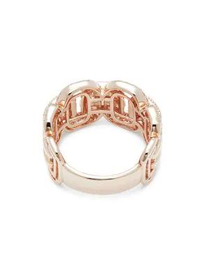14K Rose Gold & Diamond Link Ring商品第3张图片规格展示