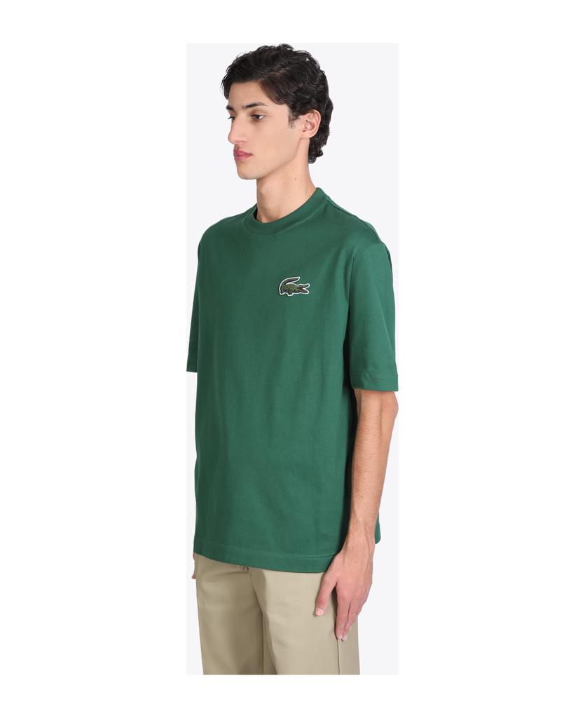 T-shirt Green Cotton Oversized T-shirt With Big Crocodile Patch.商品第3张图片规格展示
