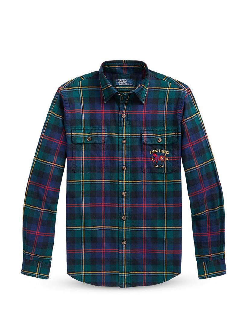 Classic Fit Suede-Patch Plaid Workshirt商品第7张图片规格展示