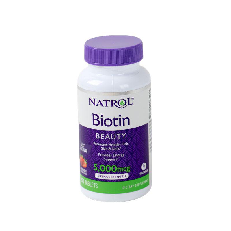 美国直邮Natrol Biotin生物素5000mcg 250粒护发养发改善内分泌商品第1张图片规格展示