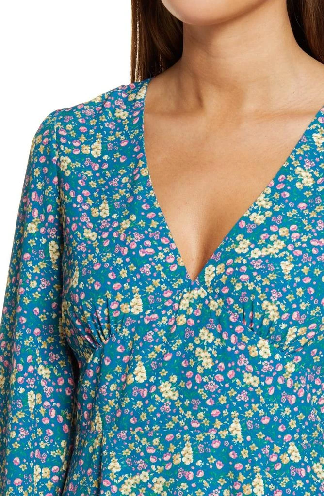商品Charles Henry|Long Sleeve Floral Mini Dress,价格¥348,第4张图片详细描述