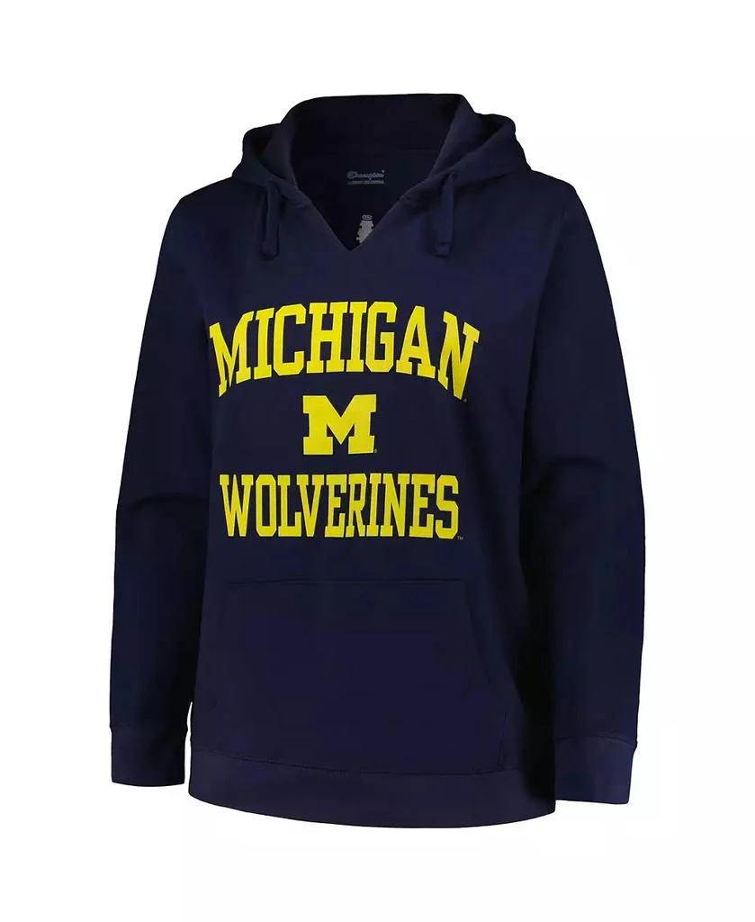 商品CHAMPION|Women's Navy Michigan Wolverines Plus Size Heart & Soul Notch Neck Pullover Hoodie,价格¥360,第3张图片详细描述