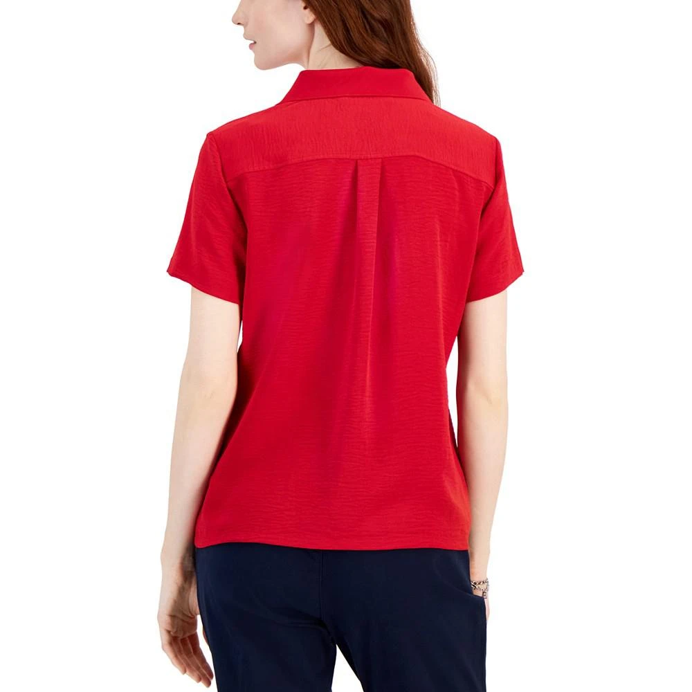 商品Tommy Hilfiger|Women's Collared Short-Sleeve Polo Top,价格¥336,第2张图片详细描述