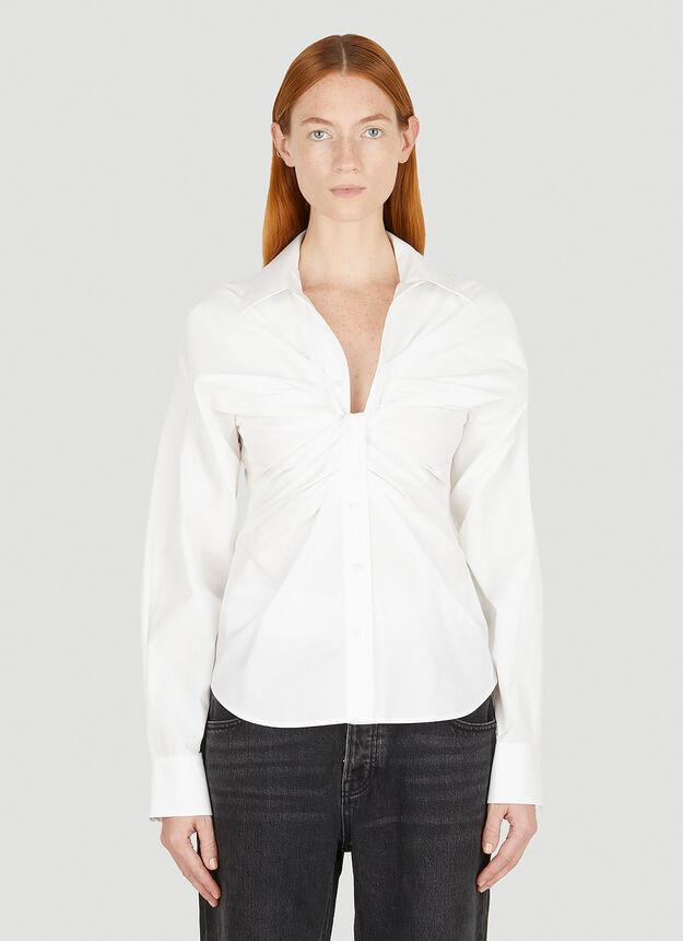 Twisted Front Shirt in White商品第1张图片规格展示