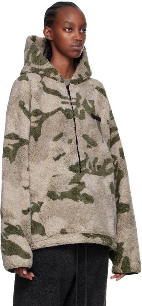 Khaki Polyester Hoodie商品第2张图片规格展示