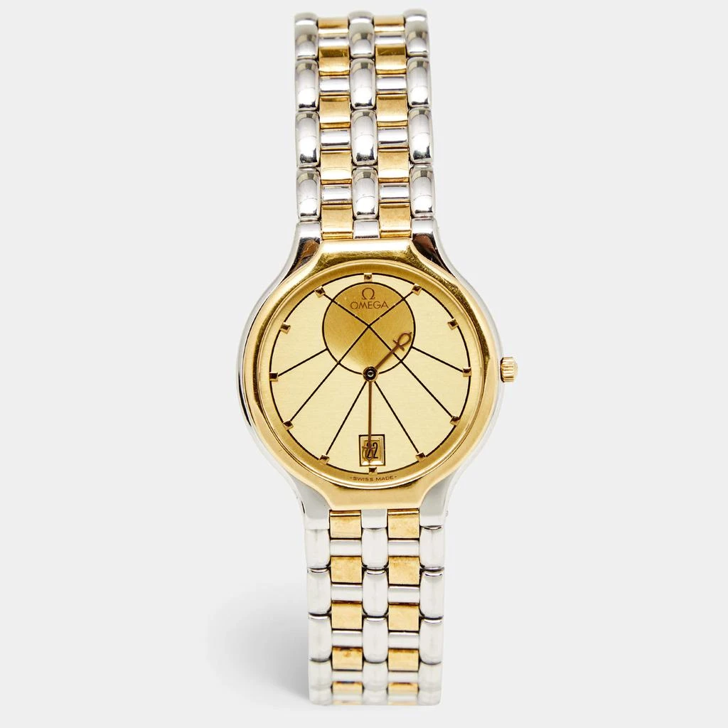 商品[二手商品] Omega|Omega Champagne 18k Yellow Gold Stainless Steel DeVille Symbol 196.0316 Women's Wristwatch 32 mm ,价格¥8159,第1张图片