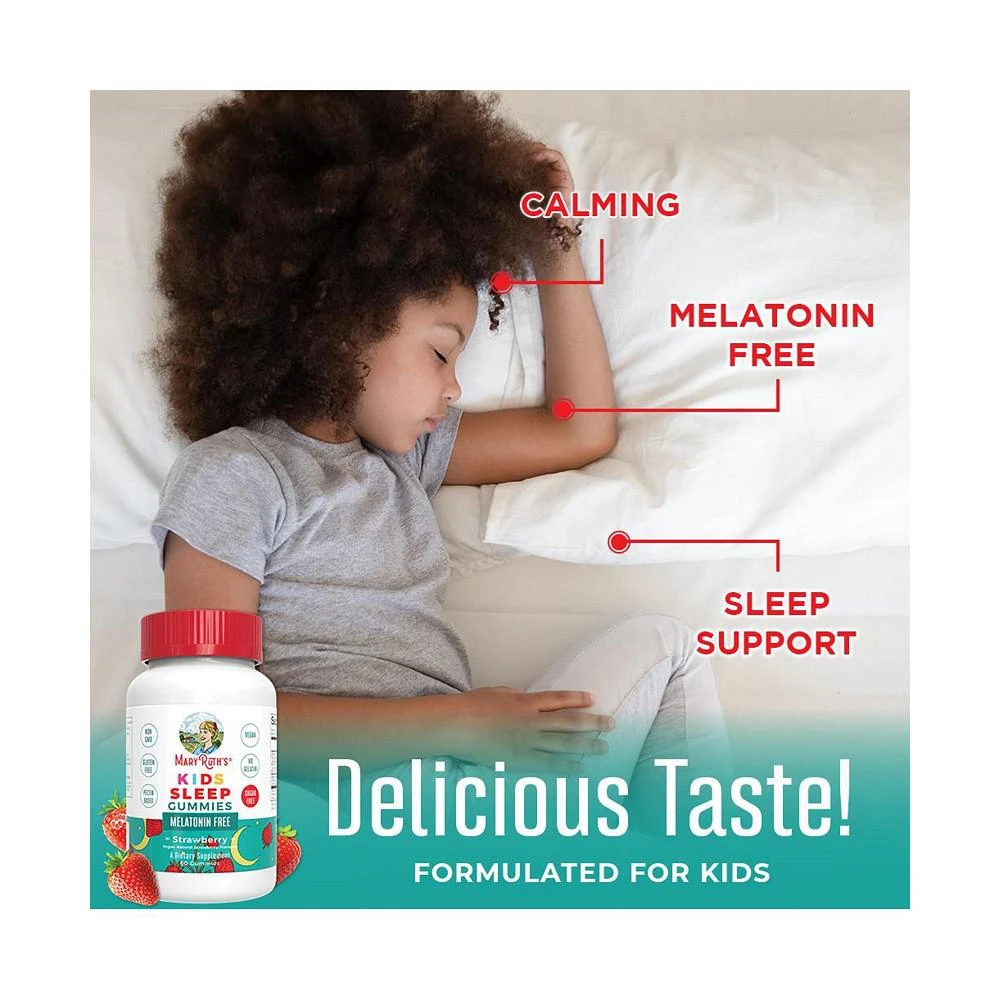 商品MaryRuth Organics|Kids Sleep Gummies No Melatonin, Strawberry, 60ct,价格¥171,第2张图片详细描述