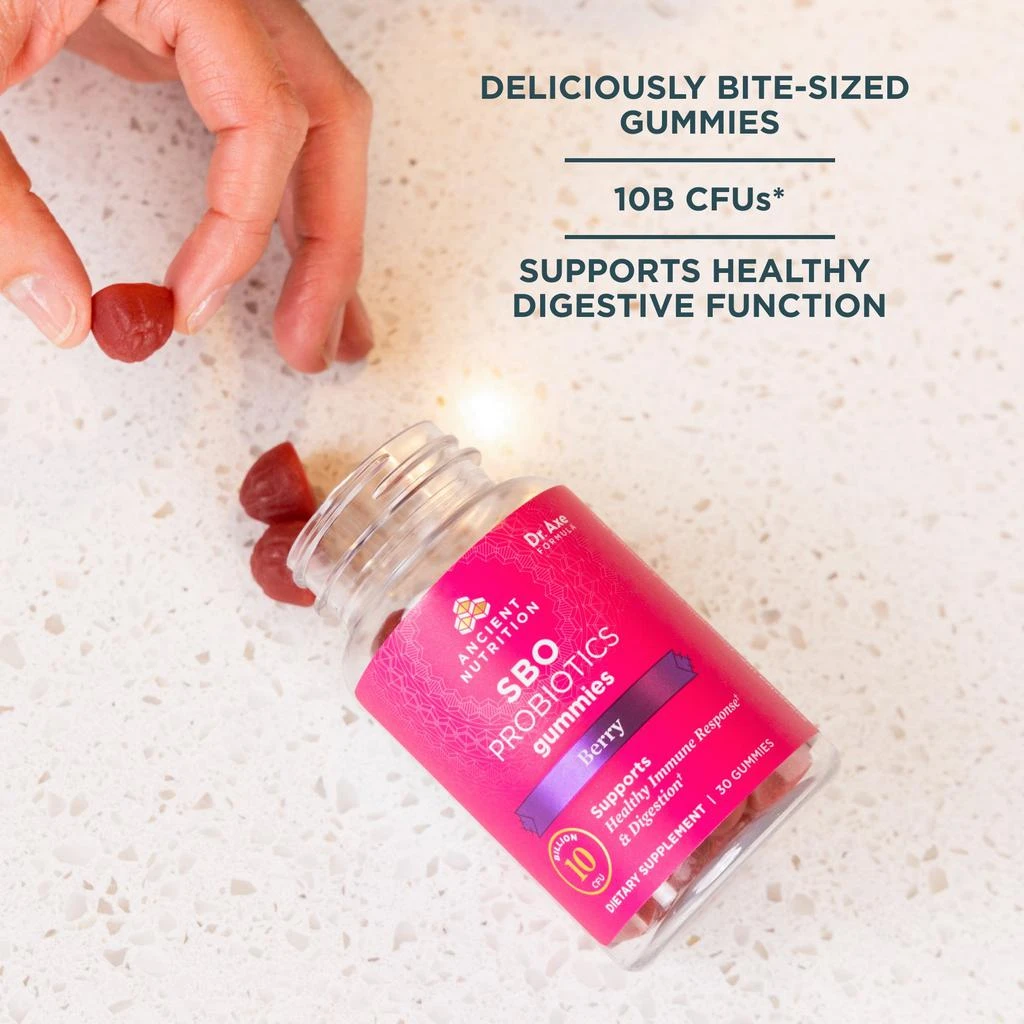 商品Ancient Nutrition|Cyber SBO Probiotics | Gummies Berry (60 Gummies),价格¥228,第5张图片详细描述