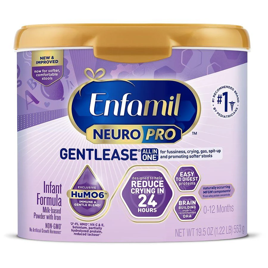 商品Enfamil|NeuroPro Gentlease 金樽亲舒防胀气易消化婴儿配方奶粉1段 567g,价格¥357,第1张图片