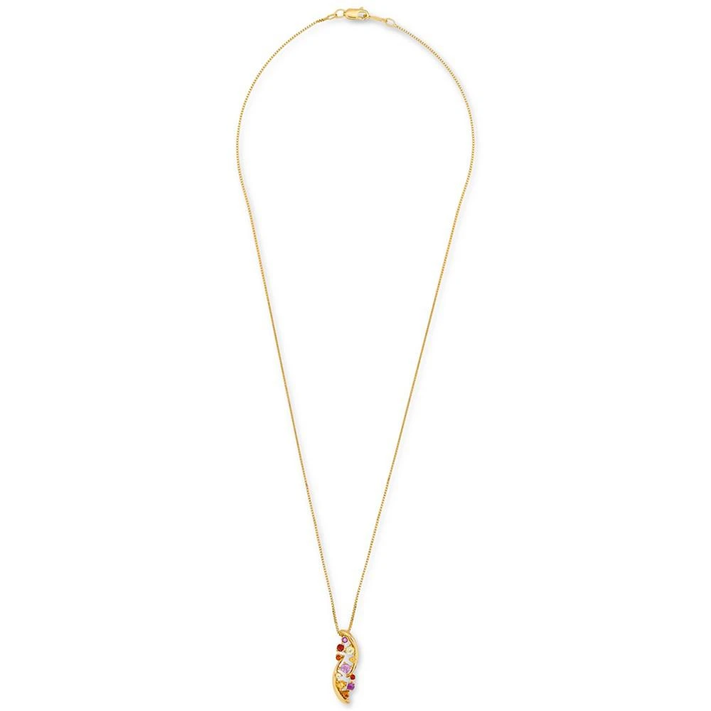 商品Macy's|Multi-Gemstone Scattered Cluster 18" Pendant Necklace (1/2 ct. t.w.) in 14k Gold-Plated Sterling Silver,价格¥456,第3张图片详细描述