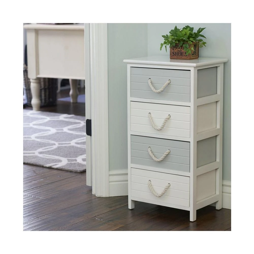 商品Household Essentials|Household Essential Seaside 4-Drawer Storage Side Table,价格¥2873,第2张图片详细描述