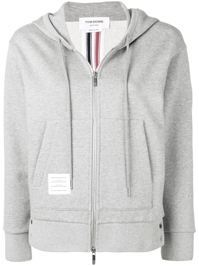 THOM BROWNE WOMEN ZIP UP HOODIE IN CLASSIC LOOPBACK WITH CB RWB STRIPE商品第4张图片规格展示