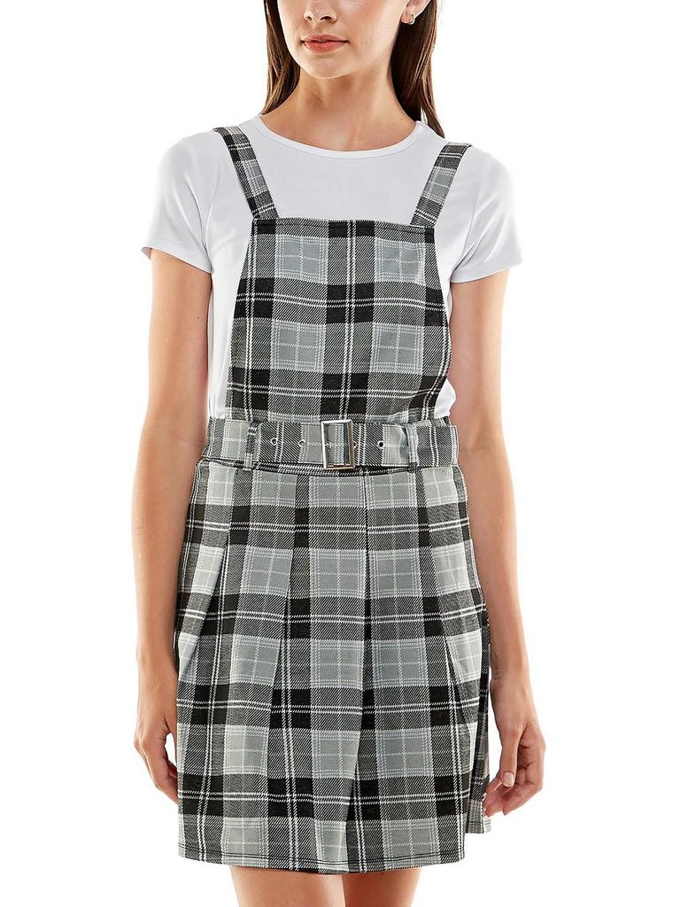 商品Planet Gold|Juniors Womens Woven Plaid Two Piece Dress,价格¥127,第1张图片