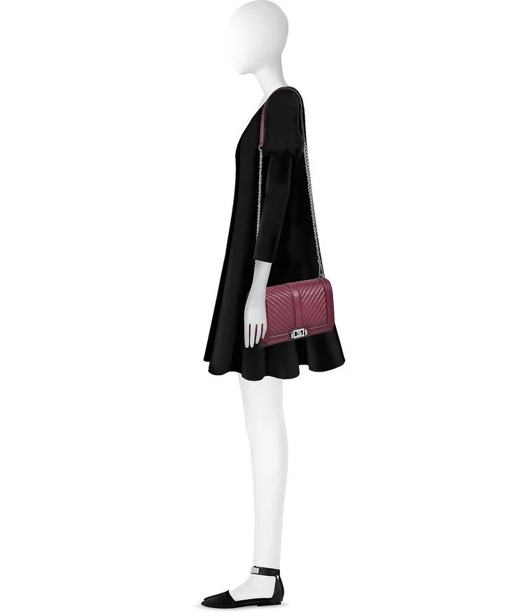 商品Rebecca Minkoff|甜菜色雪佛龙绗缝皮革Love 斜挎包,价格¥1680,第3张图片详细描述