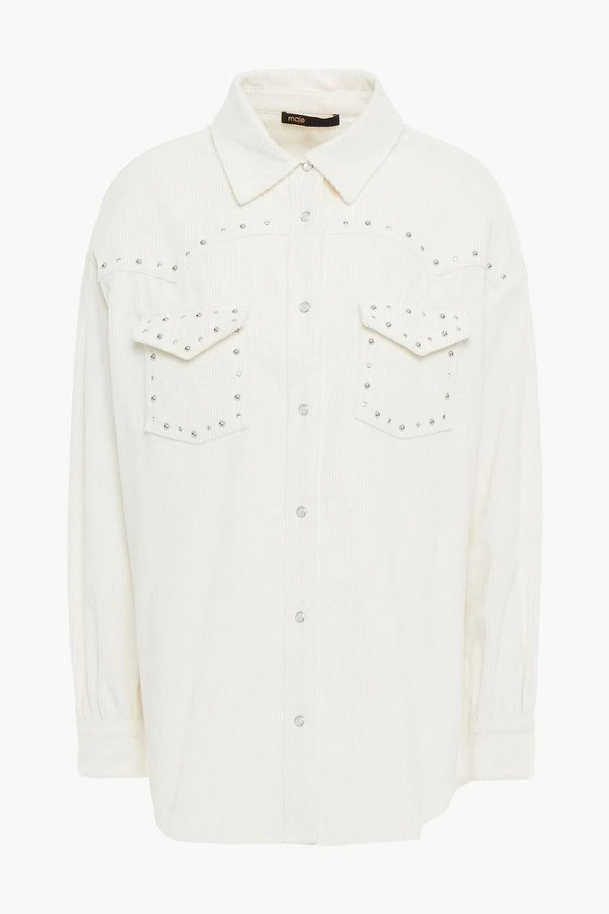 商品Maje|Embellished cotton-corduroy shirt,价格¥640,第3张图片详细描述