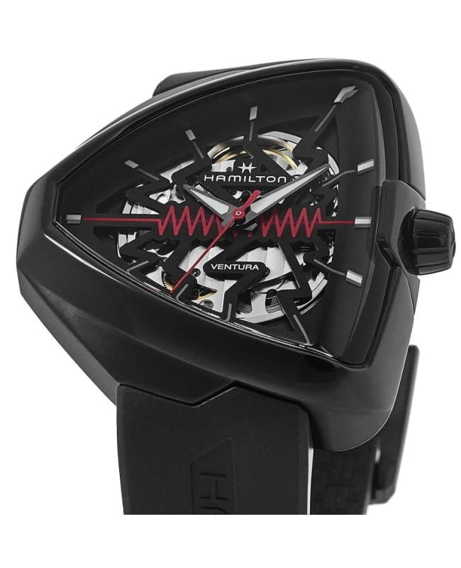 商品Hamilton|Hamilton Ventura Elvis80 Auto Black Dial Rubber Strap Men's Watch H24535331,价格¥11229,第2张图片详细描述