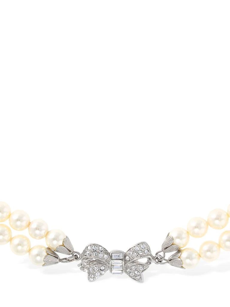 商品Alessandra Rich|Double Faux Pearl Necklace W/ Bow,价格¥3240,第2张图片详细描述