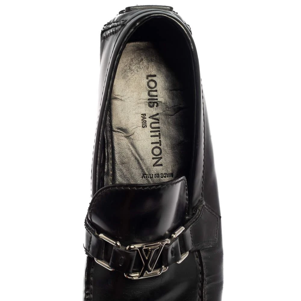Louis Vuitton Black Leather Hockenheim Slip On Loafers Size 43.5 商品
