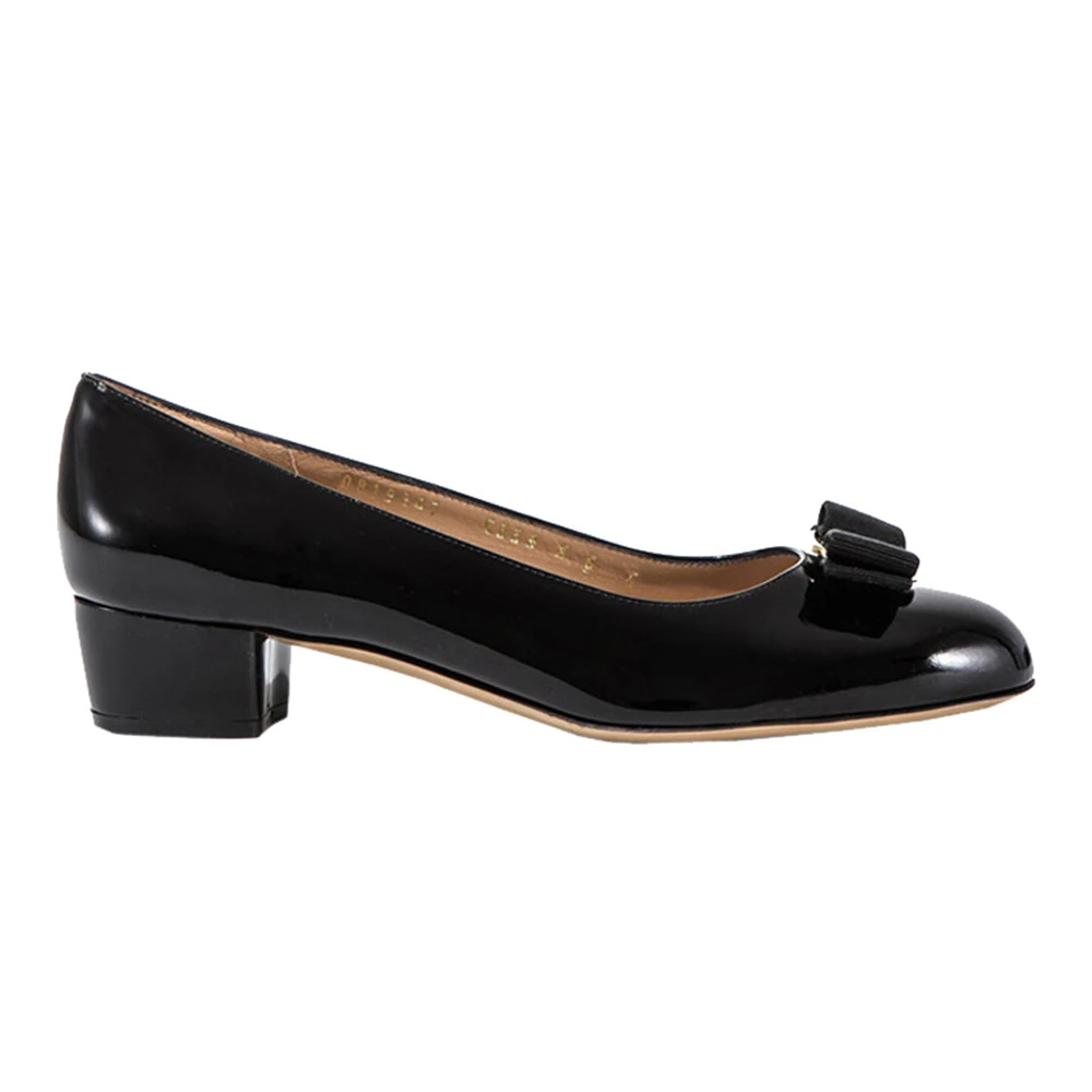 SALVATORE FERRAGAMO 女士黑色蝴蝶结高跟鞋  0575969 商品