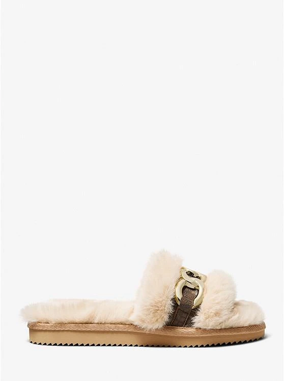 商品Michael Kors|Scarlett Chain Link Faux Fur Slide Sandal,价格¥291,第2张图片详细描述