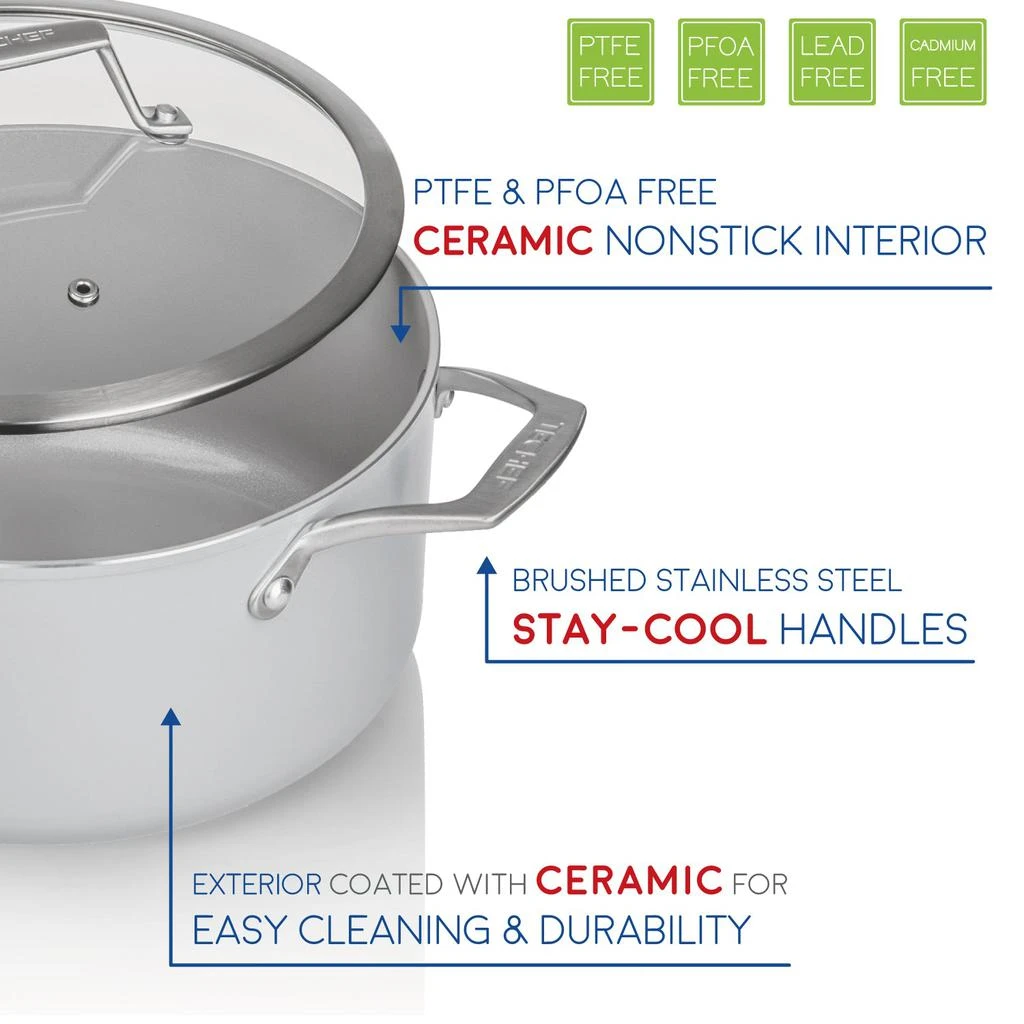 商品TECHEF|CeraTerra - 5 Quart Soup Pot with Cover,价格¥395,第3张图片详细描述
