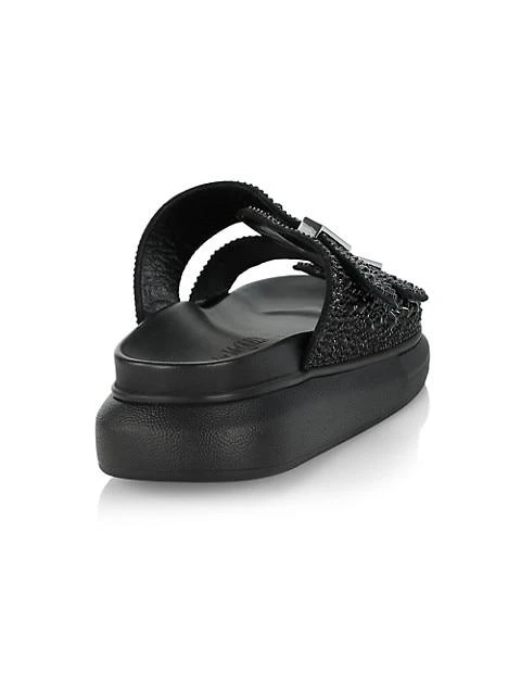 商品Alexander McQueen|Hybrid Double Buckle Crystal Slides,价格¥2226,第3张图片详细描述