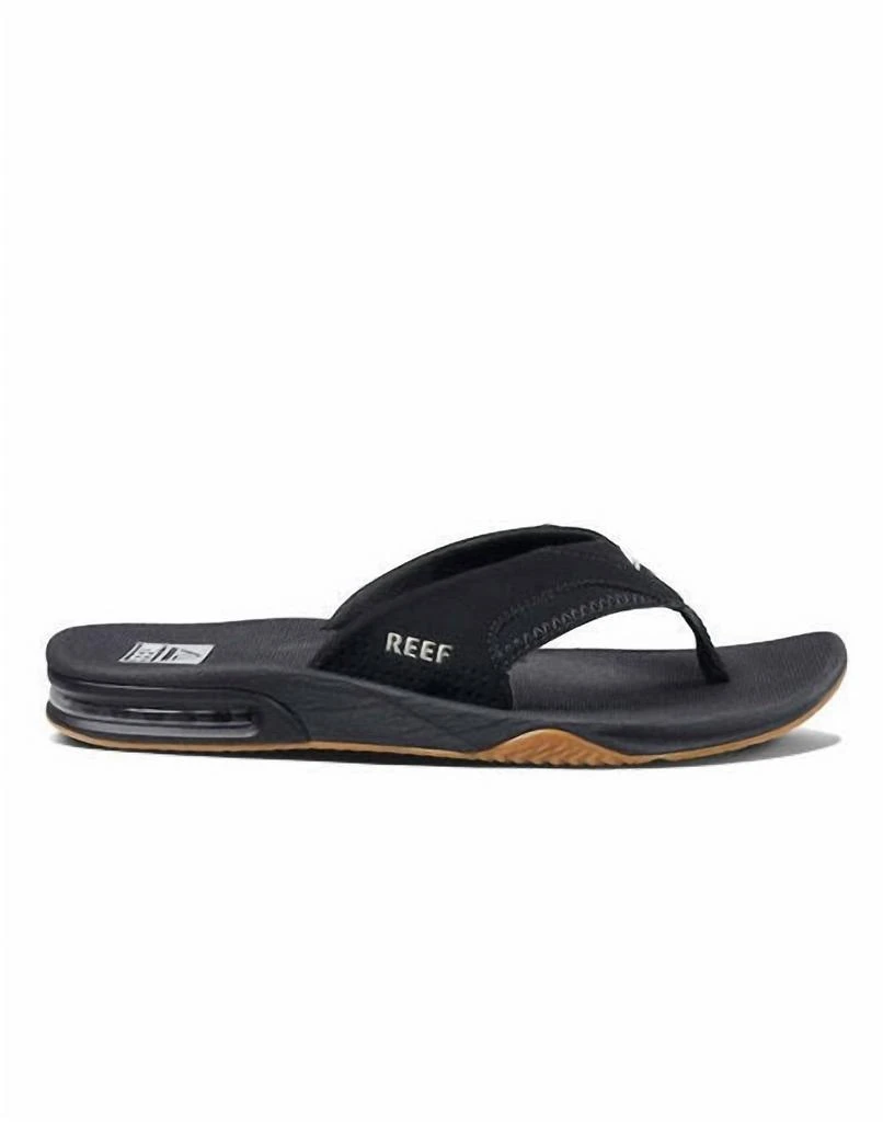 商品Reef|Men'S Fanning Flip Flops in Black/Silver,价格¥464,第1张图片