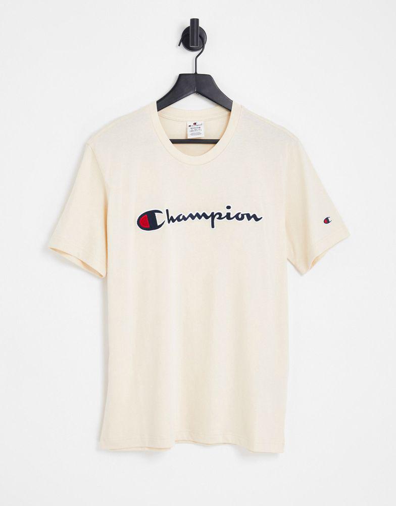 Champion t-shirt with large logo in tan商品第1张图片规格展示