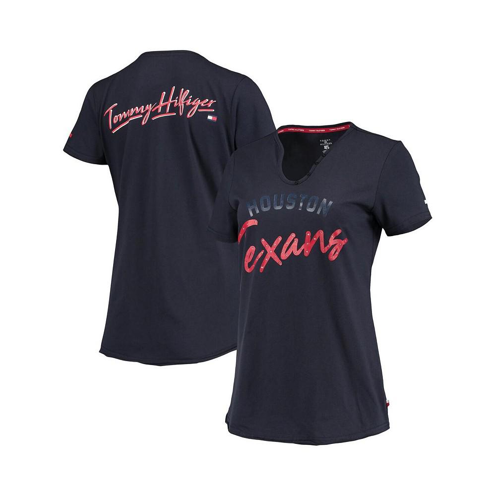 Women's Navy Houston Texans Riley V-Neck T-shirt商品第1张图片规格展示