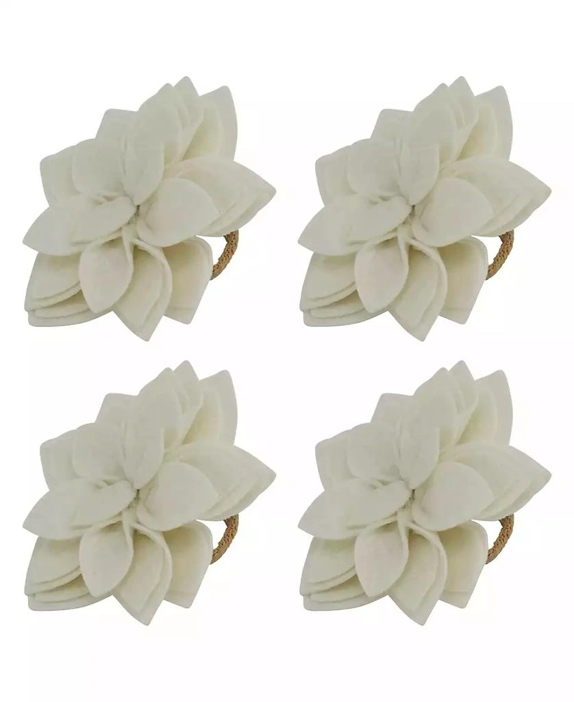 商品Saro Lifestyle|Felt Blossom Napkin Ring Set of 4,Set,价格¥142,第4张图片详细描述