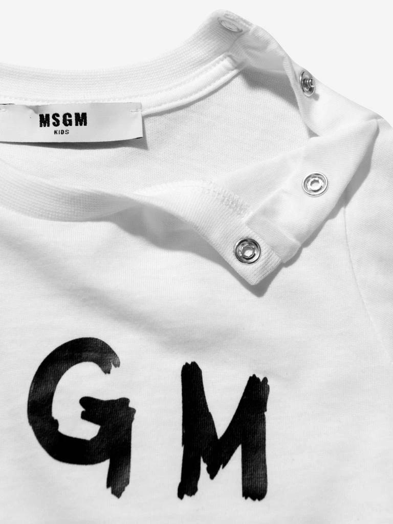 商品MSGM|MSGM White Baby Unisex Cotton Jersey T-Shirt,价格¥394,第2张图片详细描述