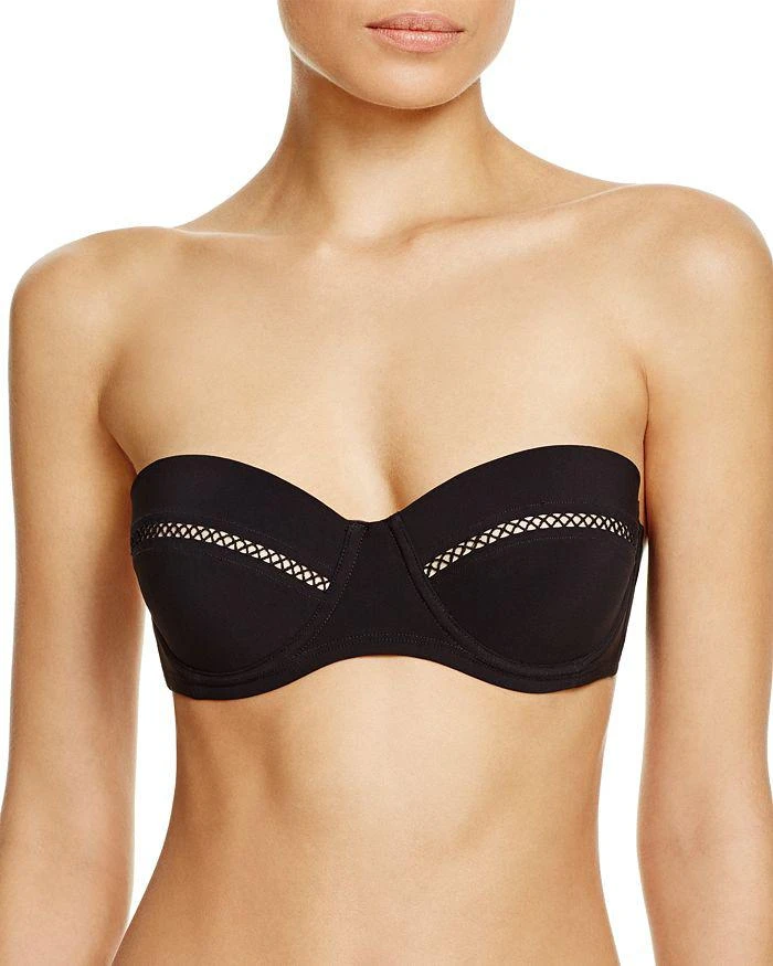 商品Tory Burch|Lattice Trim Bandeau Underwire Bikini Top - 100% Exclusive,价格¥417,第1张图片