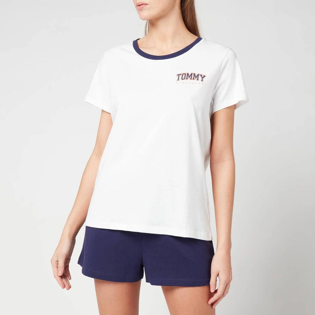 商品Tommy Hilfiger|Tommy Hilfiger Women's Sustainable T-Shirt And Shorts Set - White/Yale Navy,价格¥273,第1张图片