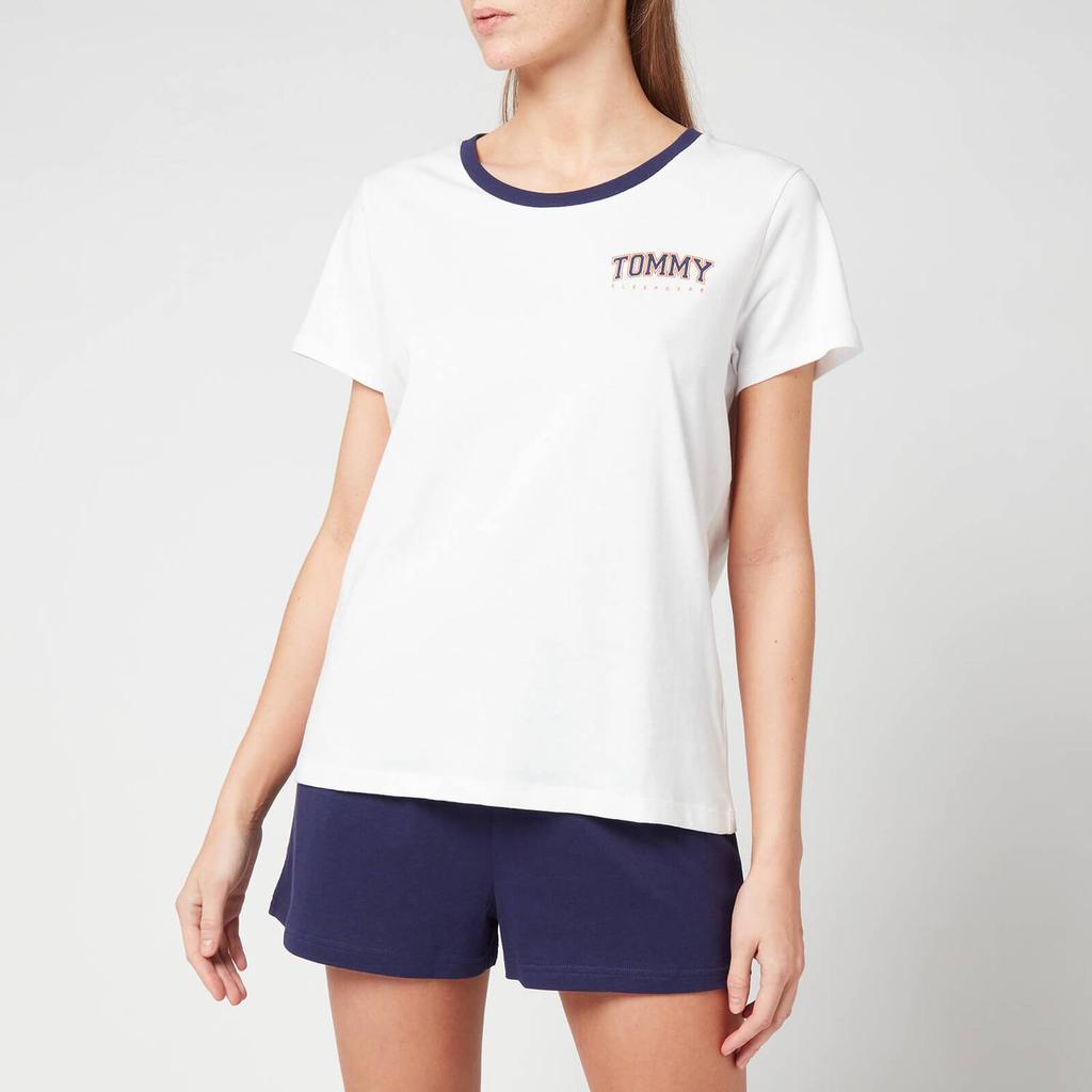 商品Tommy Hilfiger|Tommy Hilfiger Women's Sustainable T-Shirt And Shorts Set - White/Yale Navy,价格¥265,第1张图片