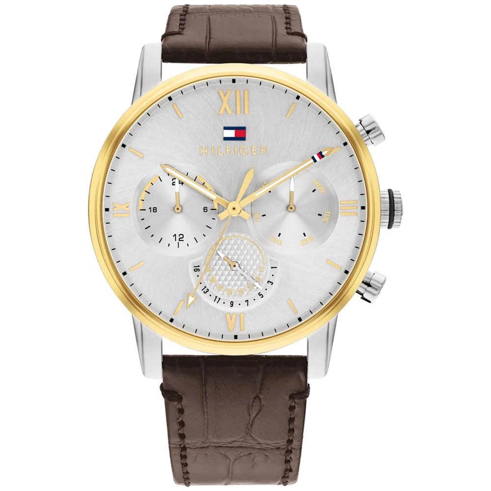商品Tommy Hilfiger|Men's Brown Leather Strap Watch, 44mm,价格¥930,第1张图片