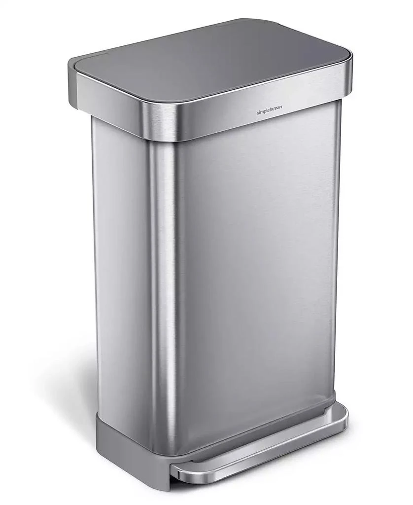 商品simplehuman|45 Litre Rectangular Step Can with Liner Pocket with Plastic Lid,价格¥911,第1张图片