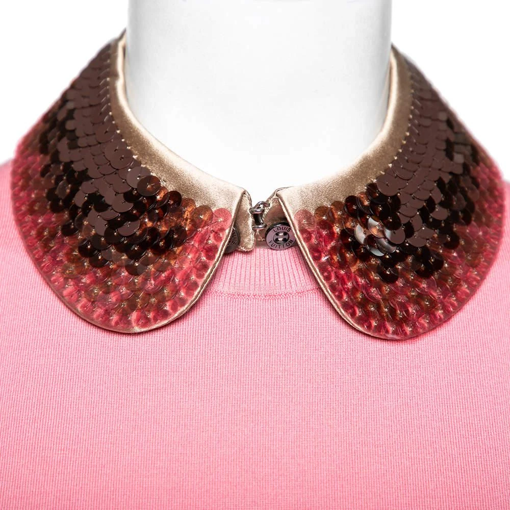 商品[二手商品] Louis Vuitton|Louis Vuitton Pink Wool Embellished Collar Detailed Top S,价格¥975,第4张图片详细描述