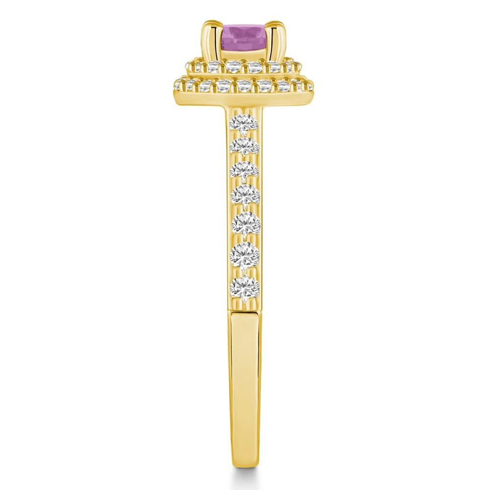 商品Macy's|Pink Sapphire (5/8 Ct. t.w.) and Diamond (1/2 Ct. t.w.) Halo Ring,价格¥32888,第4张图片详细描述