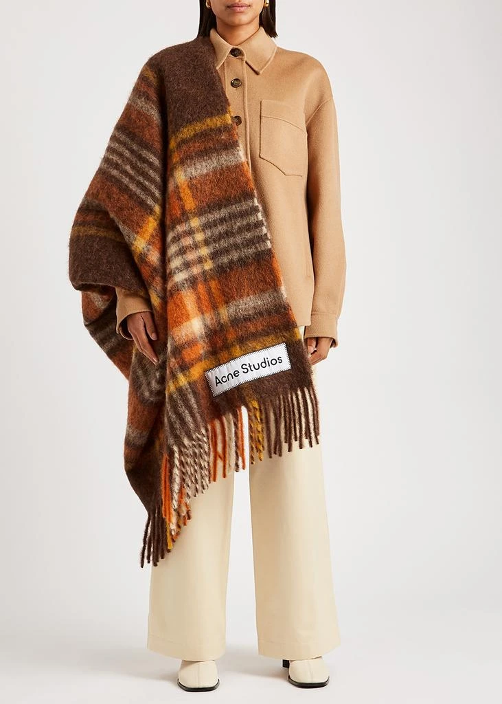 商品Acne Studios|Vally tartan alpaca-blend blanket scarf,价格¥2432,第3张图片详细描述