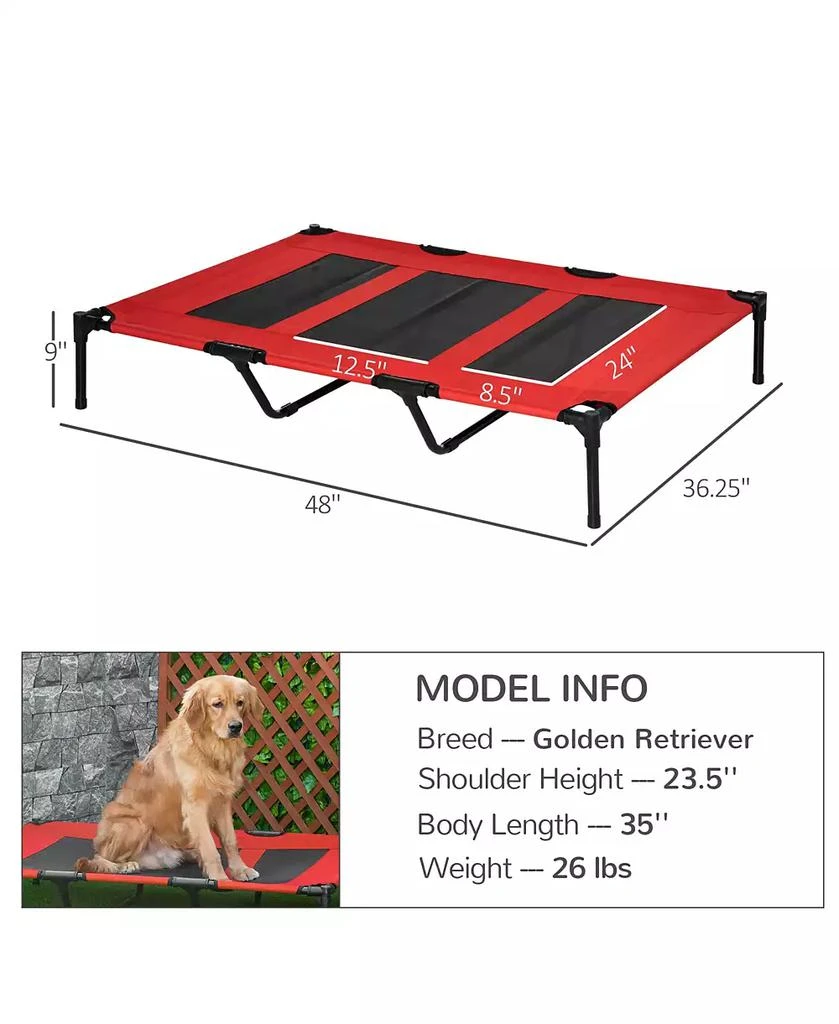 商品PawHut|XLarge 48" Dog Cat Pet Elevated Raised Bed Puppy Cot Oxford,价格¥377,第3张图片详细描述