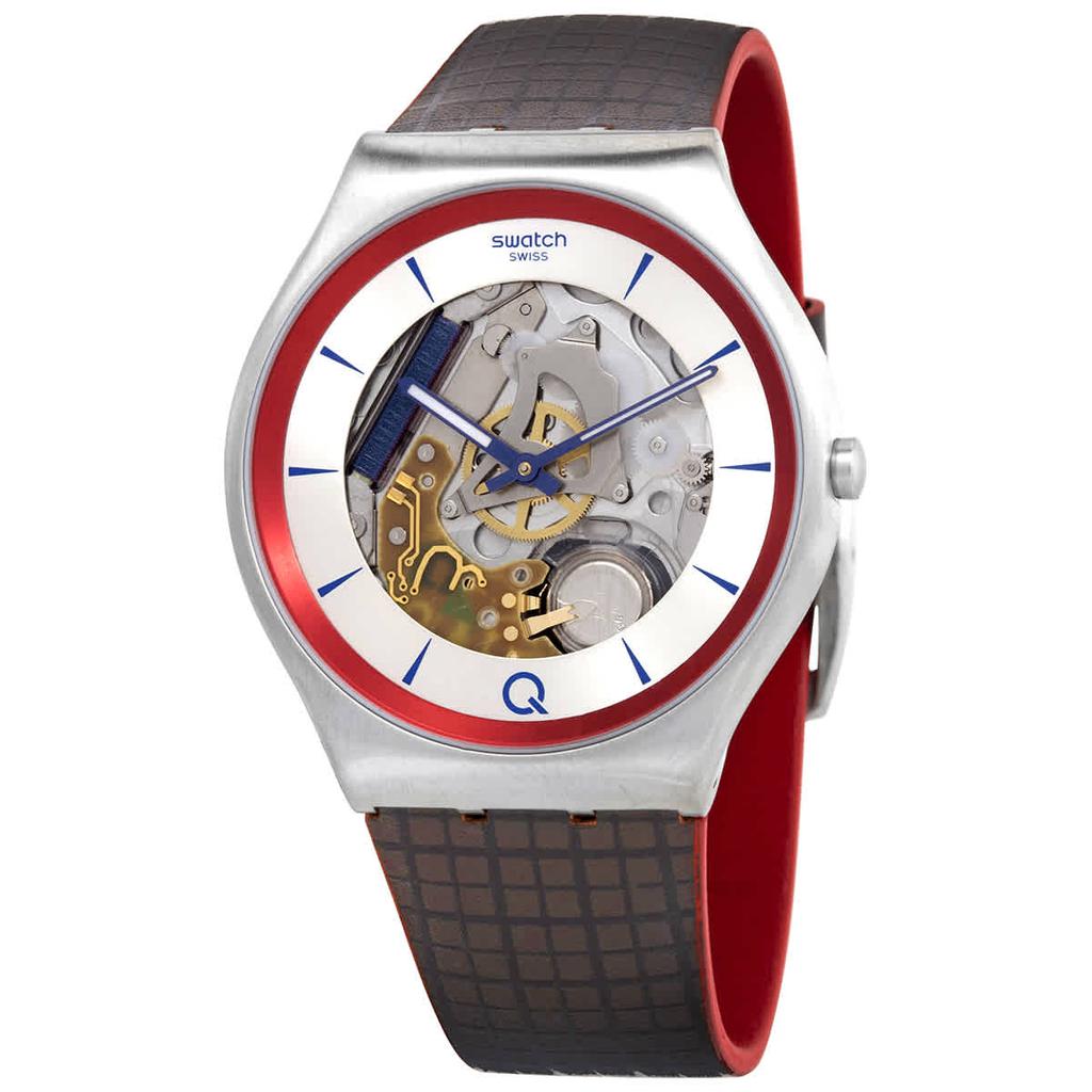 2Q Quartz Silver and Red Dial Unisex Watch SS07Z102商品第1张图片规格展示