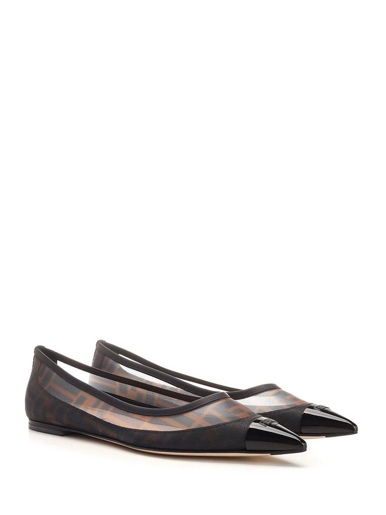 商品Fendi|Ff Mesh Flat Shoes Scarpe Basse Black,价格¥4575,第2张图片详细描述